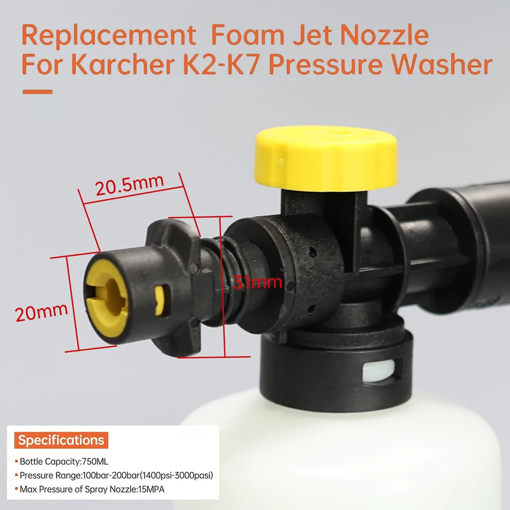 Adjustable Foam Cannon for Karcher K2-K7 — Snow Foam Car Wash Lance