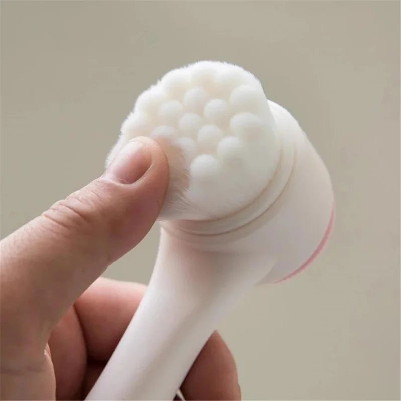 Double-Sided Silicone Facial Cleansing Brush — Gentle Exfoliator & Face Scrubber
