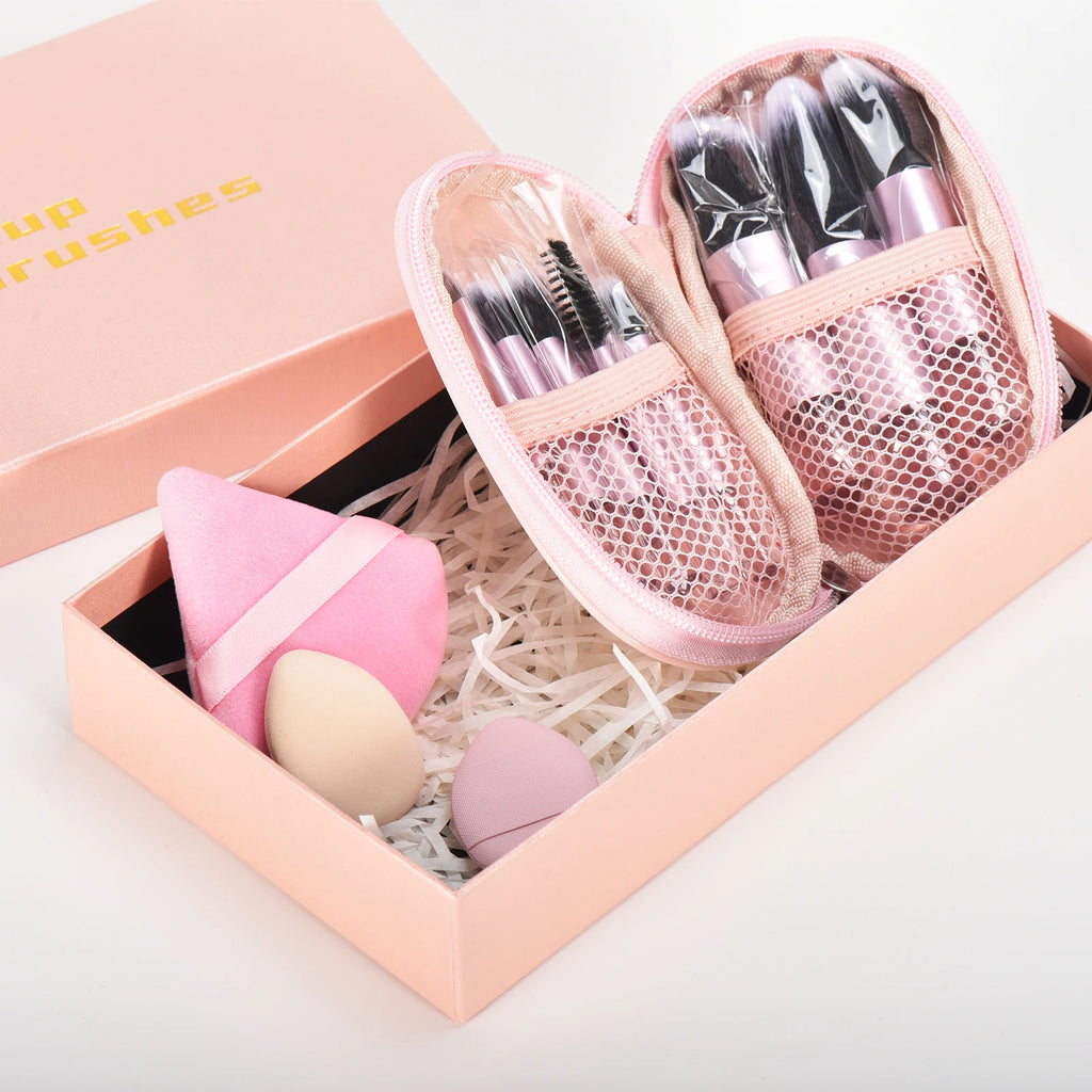 Mini Makeup Brush Set — Travel Portable Cosmetic Brush Kit