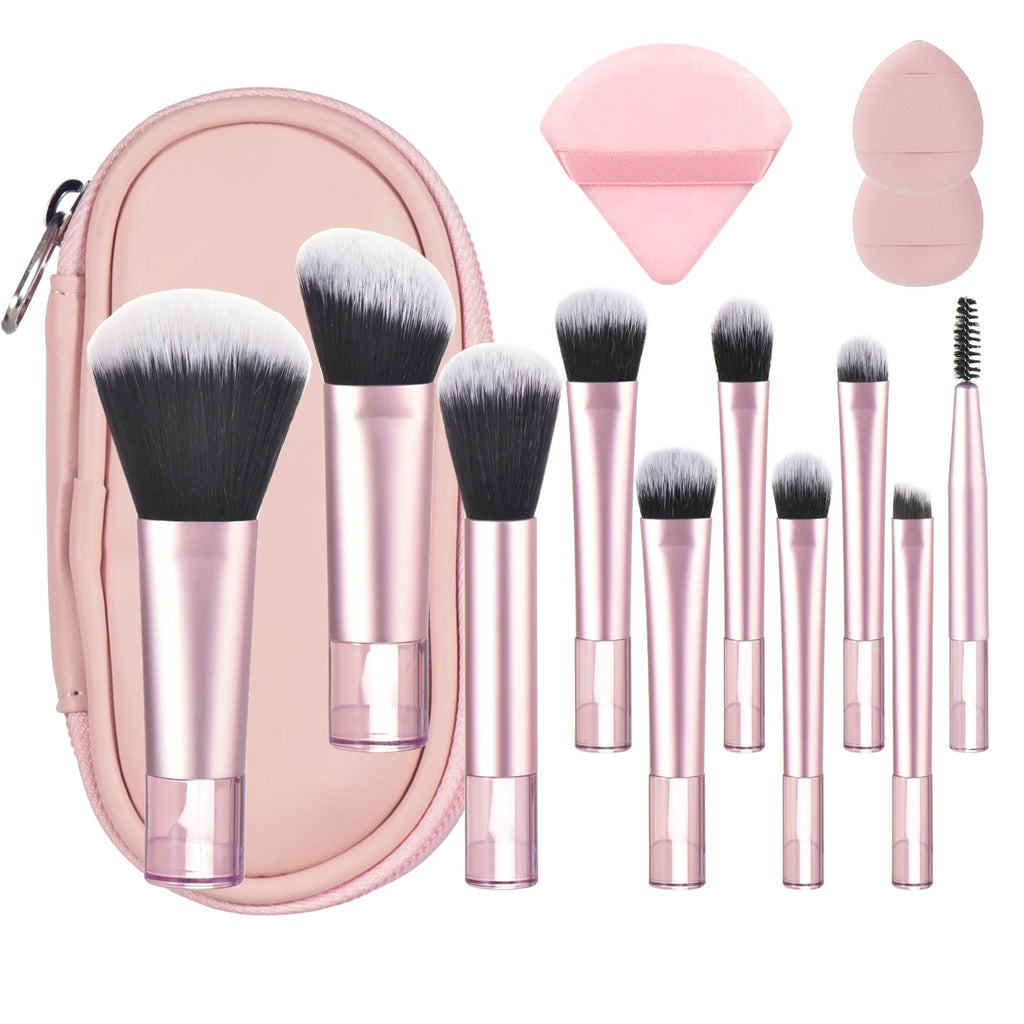 Mini Makeup Brush Set — Travel Portable Cosmetic Brush Kit