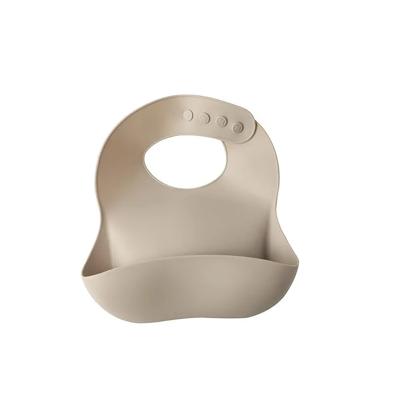 Silicone Baby Bib — Adjustable Waterproof Feeding Bib with Catch Pocket