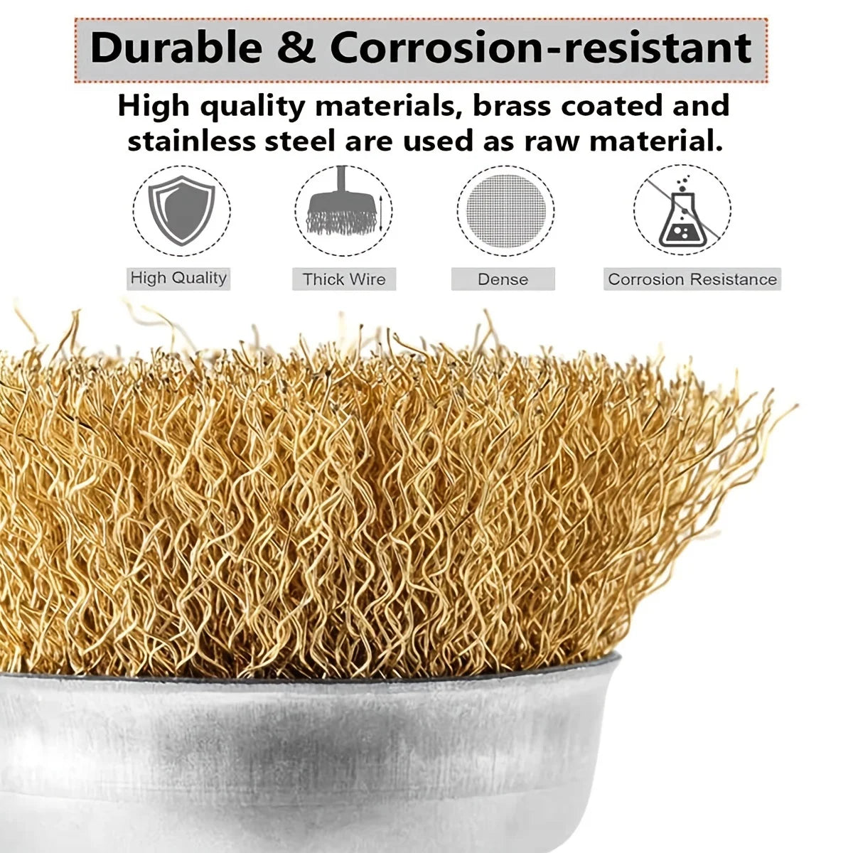 Wire Brush Wheel & Cup Set — Drill Attachment for Rust Removal, Grinding & Polishing