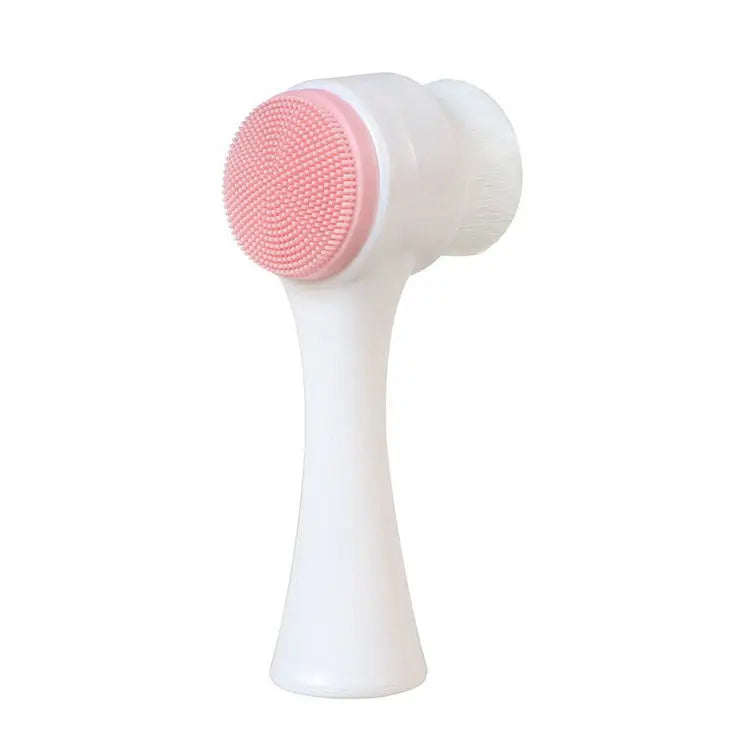 Double-Sided Silicone Facial Cleansing Brush — Gentle Exfoliator & Face Scrubber