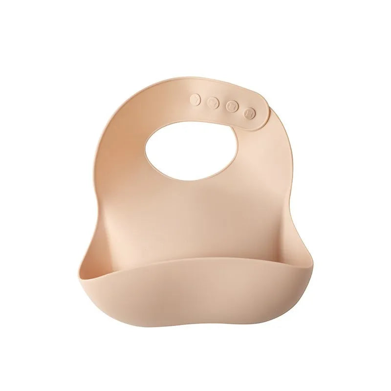 Silicone Baby Bib — Adjustable Waterproof Feeding Bib with Catch Pocket