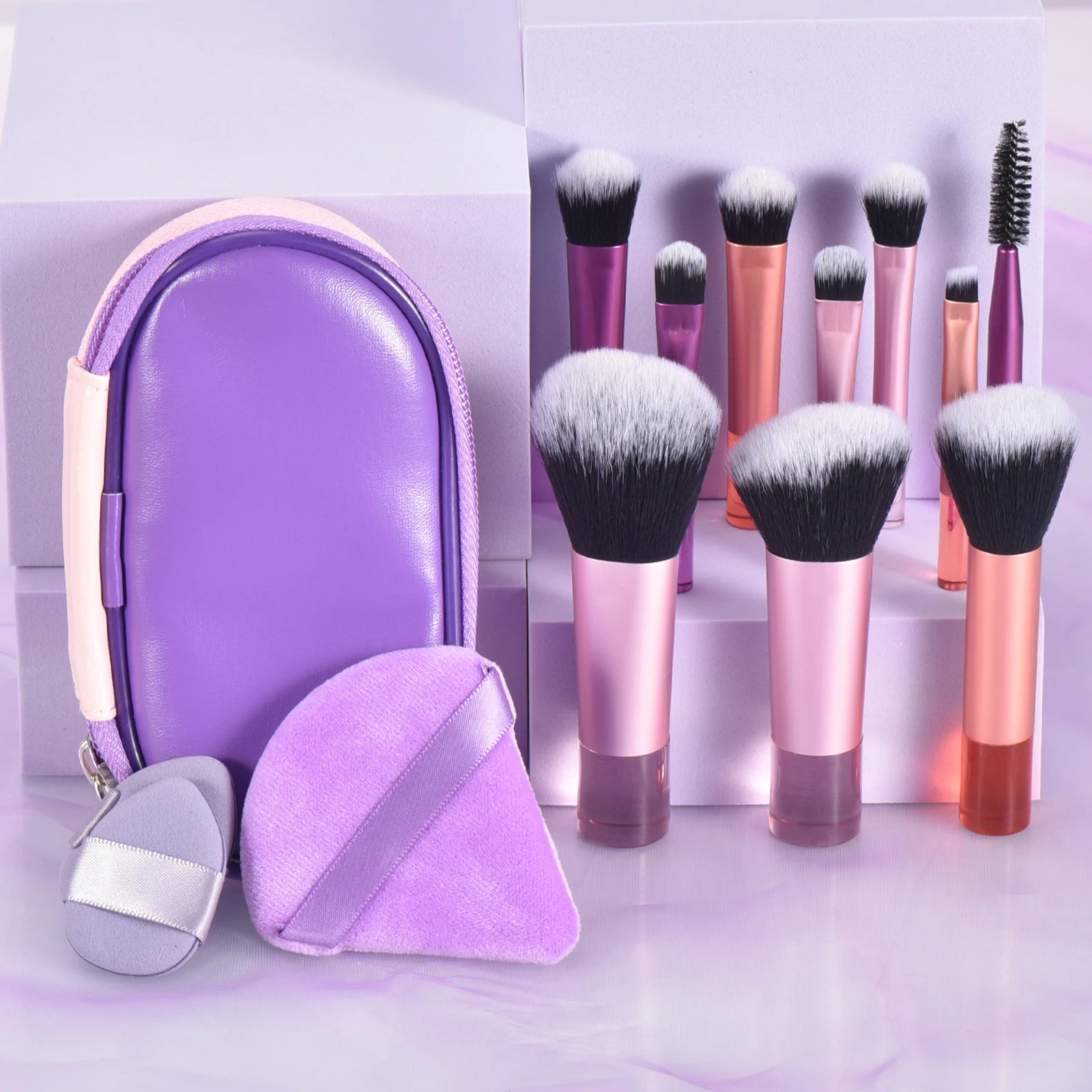 Mini Makeup Brush Set — Travel Portable Cosmetic Brush Kit