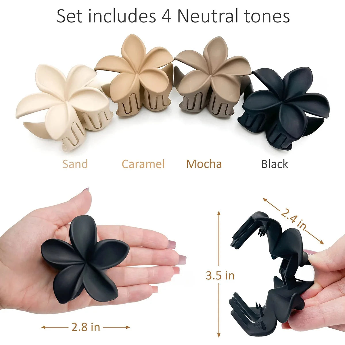Large Flower Matte Hair Claw Clip — 18 Colors for Every Outfit & Mood