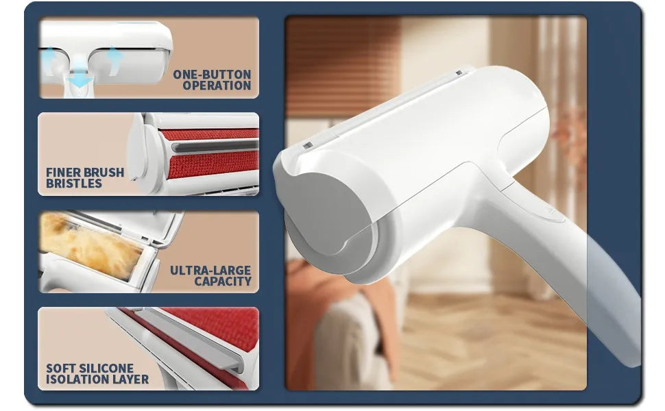 Reusable Pet Hair Remover Roller — Lint-Free for Clothes, Furniture & Car Seats
