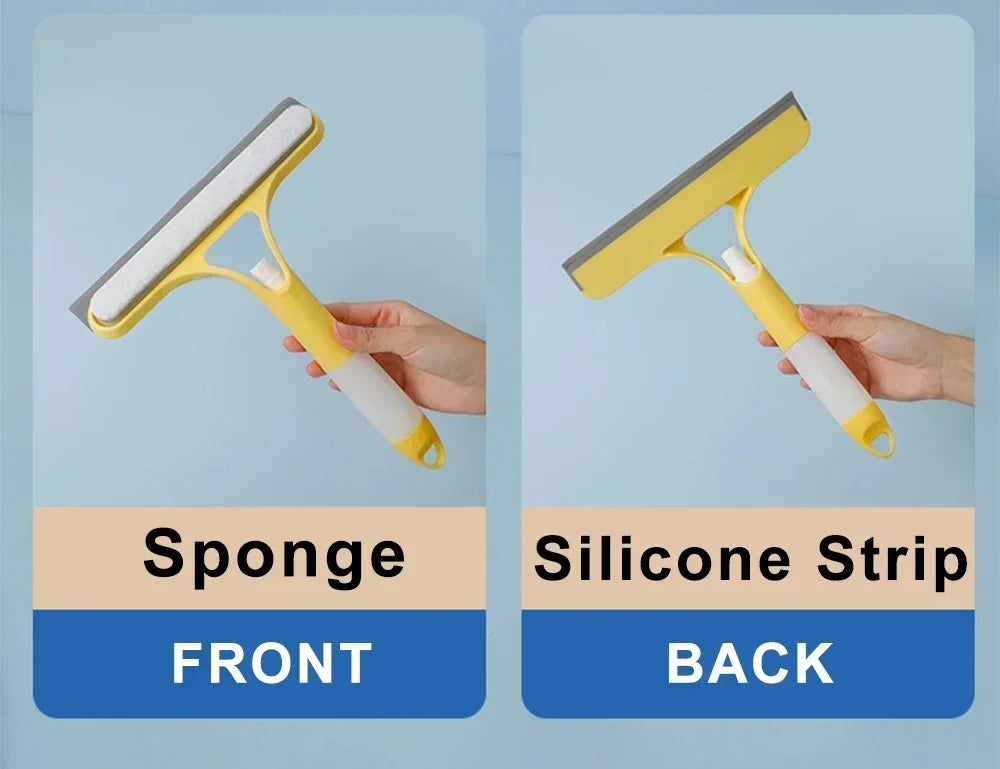 3-in-1 Window Cleaning Squeegee — Spray, Wipe & Scrub in One Tool