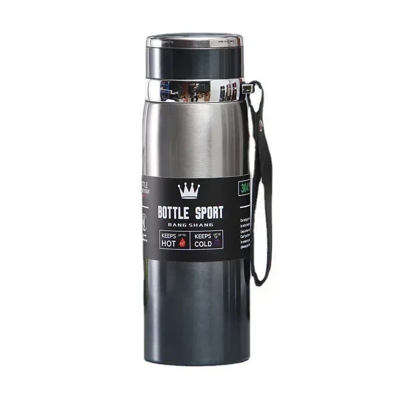 Insulated Stainless Steel Water Bottle — 800ml Double-Wall Thermos for Gym & Outdoor
