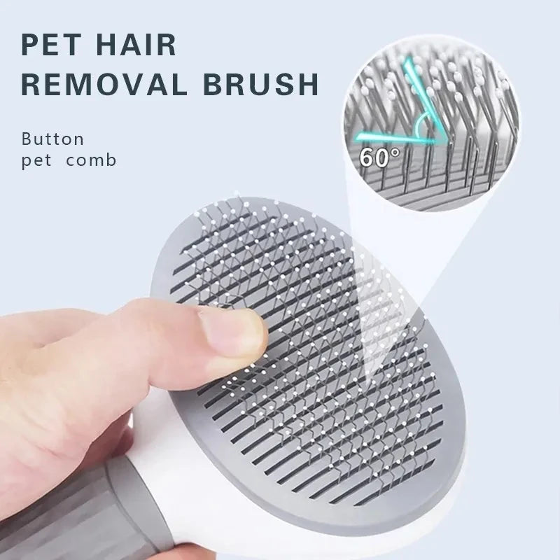 Self-Cleaning Slicker Brush — Gentle Pet Grooming for Dogs & Cats
