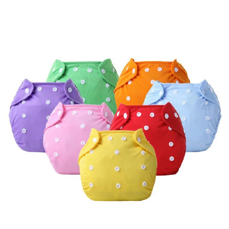 Reusable Cloth Diapers — Adjustable Washable Nappy, One Size Fits 6–33 lbs