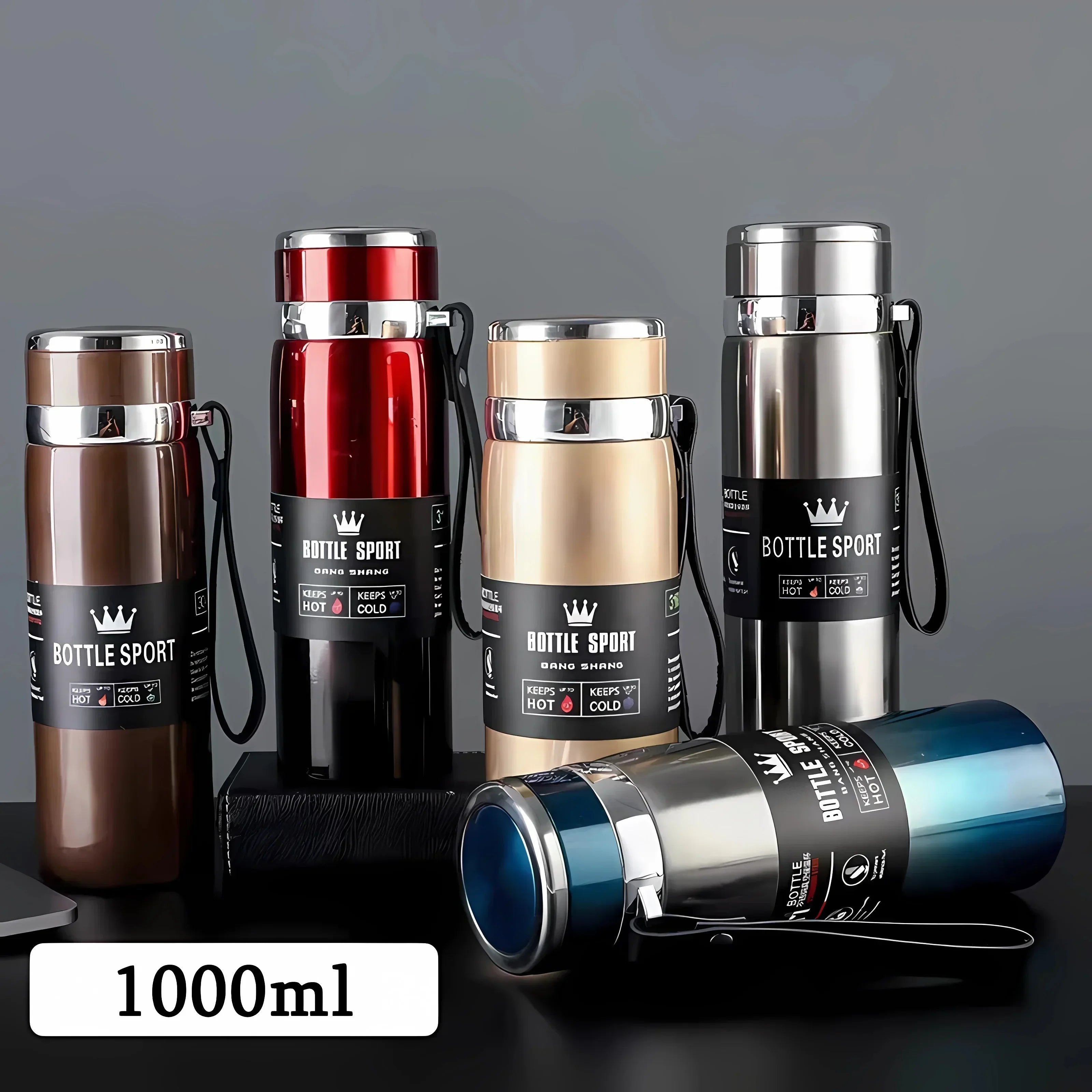 Insulated Stainless Steel Water Bottle — 800ml Double-Wall Thermos for Gym & Outdoor