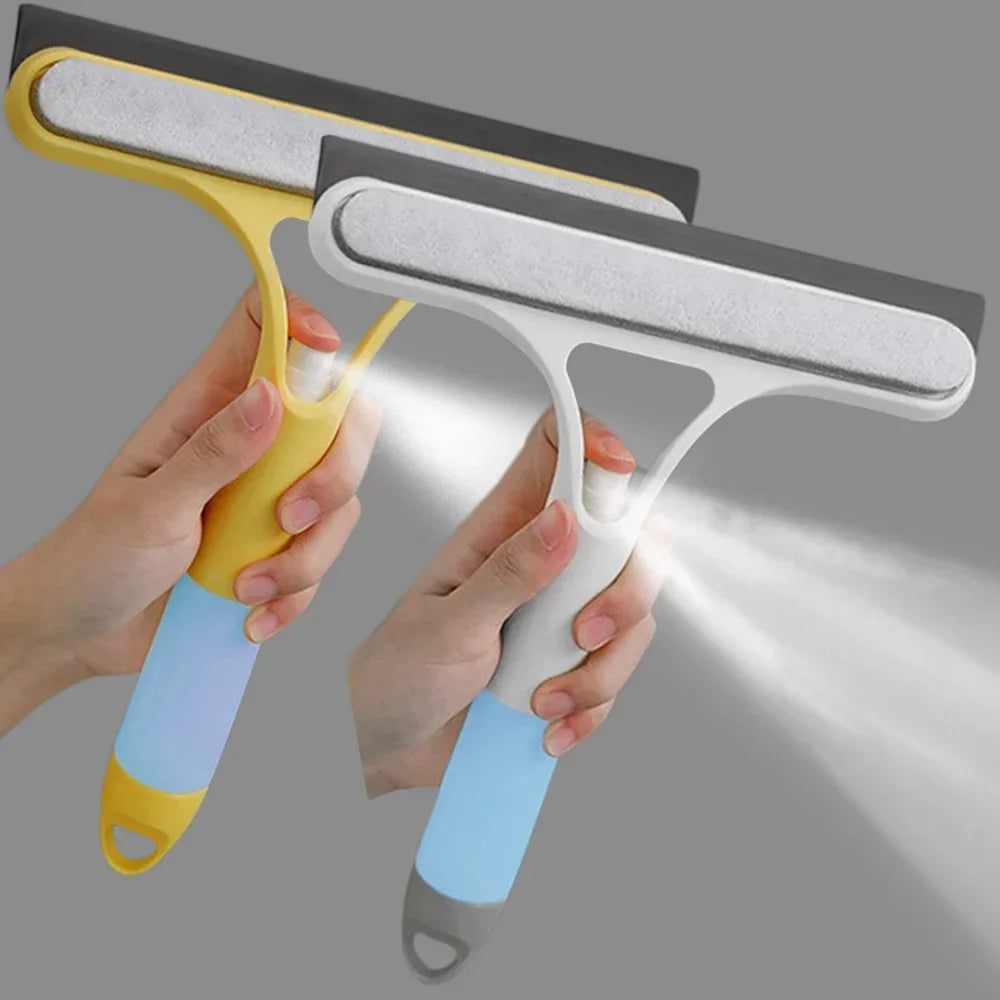 3-in-1 Window Cleaning Squeegee — Spray, Wipe & Scrub in One Tool