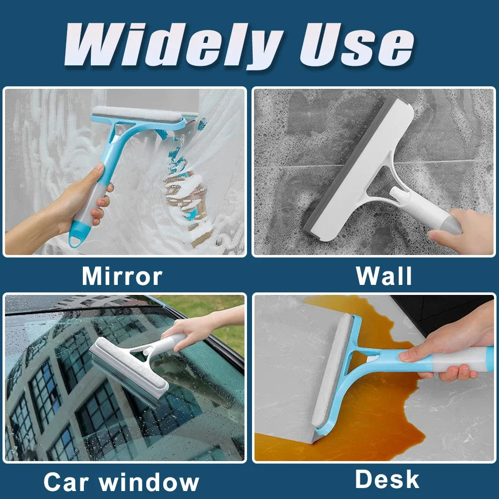3-in-1 Window Cleaning Squeegee — Spray, Wipe & Scrub in One Tool