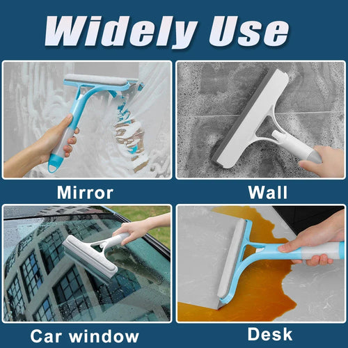 3-in-1 Window Cleaning Squeegee — Spray, Wipe & Scrub in One Tool