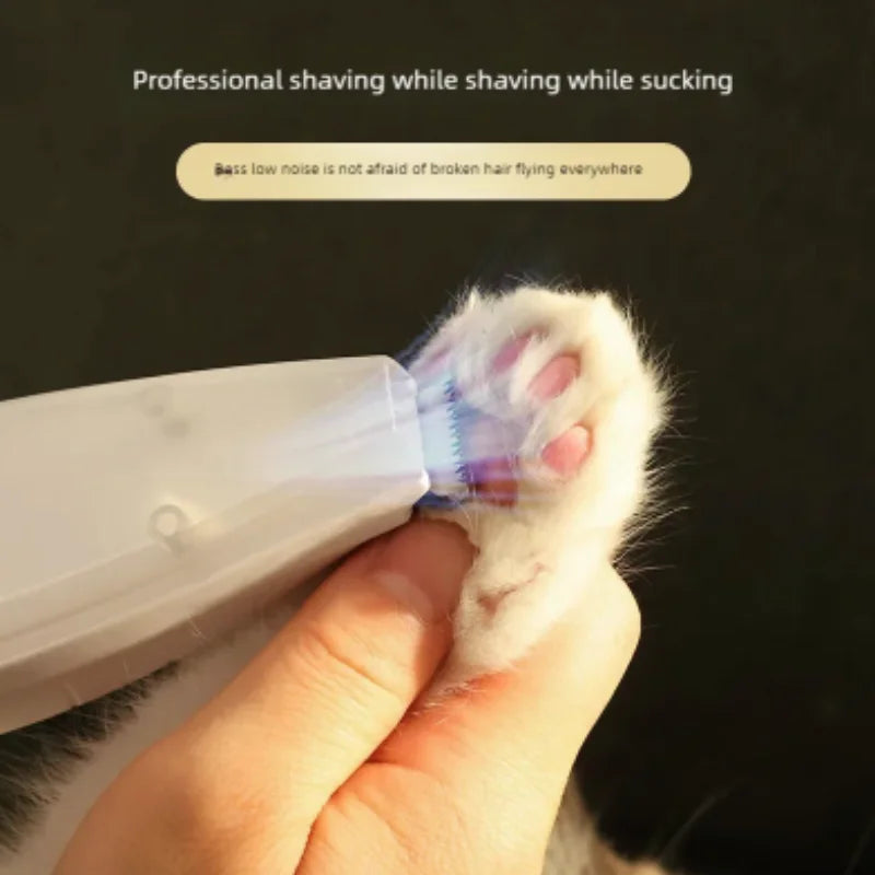 Pet Grooming Vacuum Kit — Electric Clipper & Trimmer with Suction for Dogs & Cats