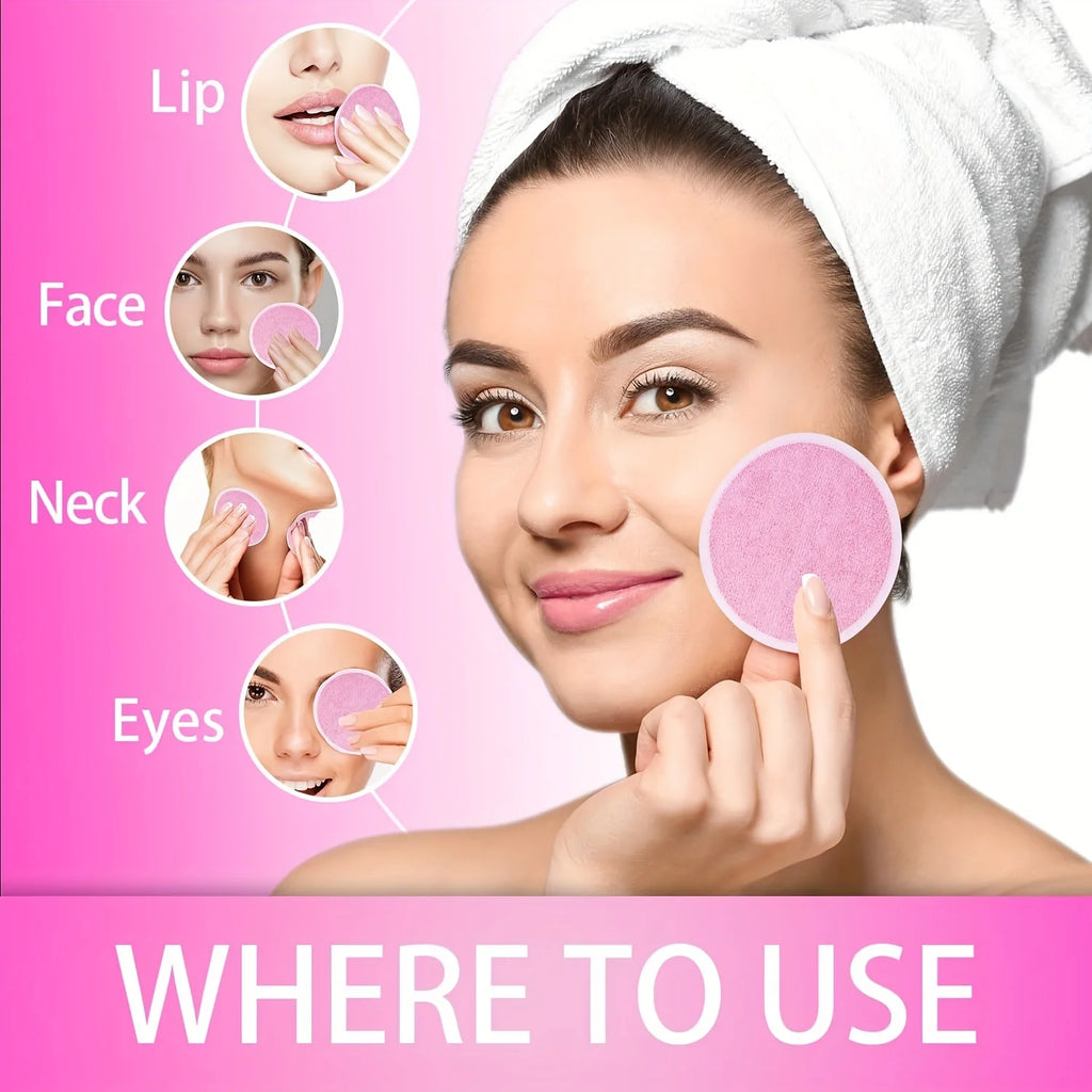 Reusable Bamboo Makeup Remover Pads — 10pc Washable Cotton Rounds Set