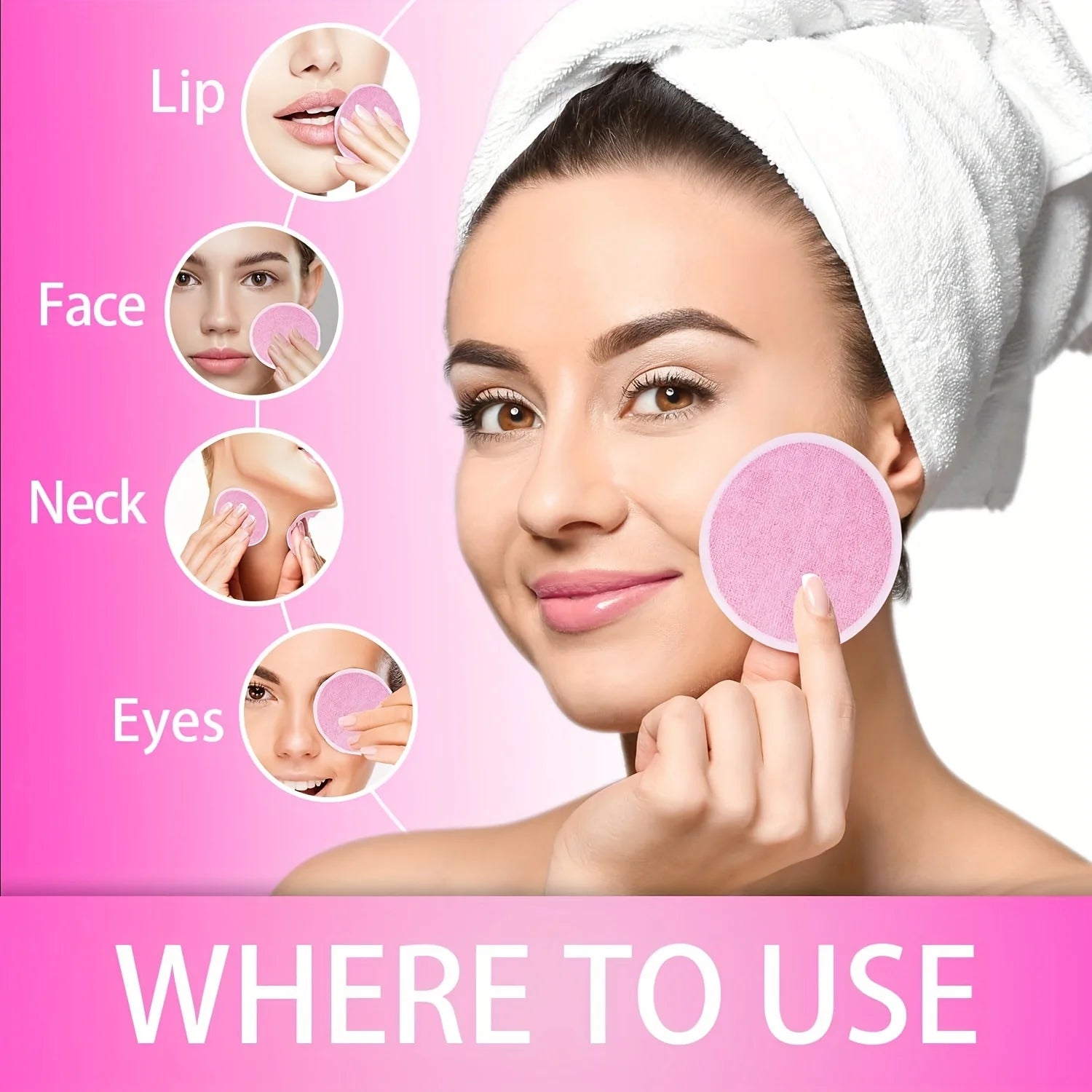 Reusable Bamboo Makeup Remover Pads — 10pc Washable Cotton Rounds Set