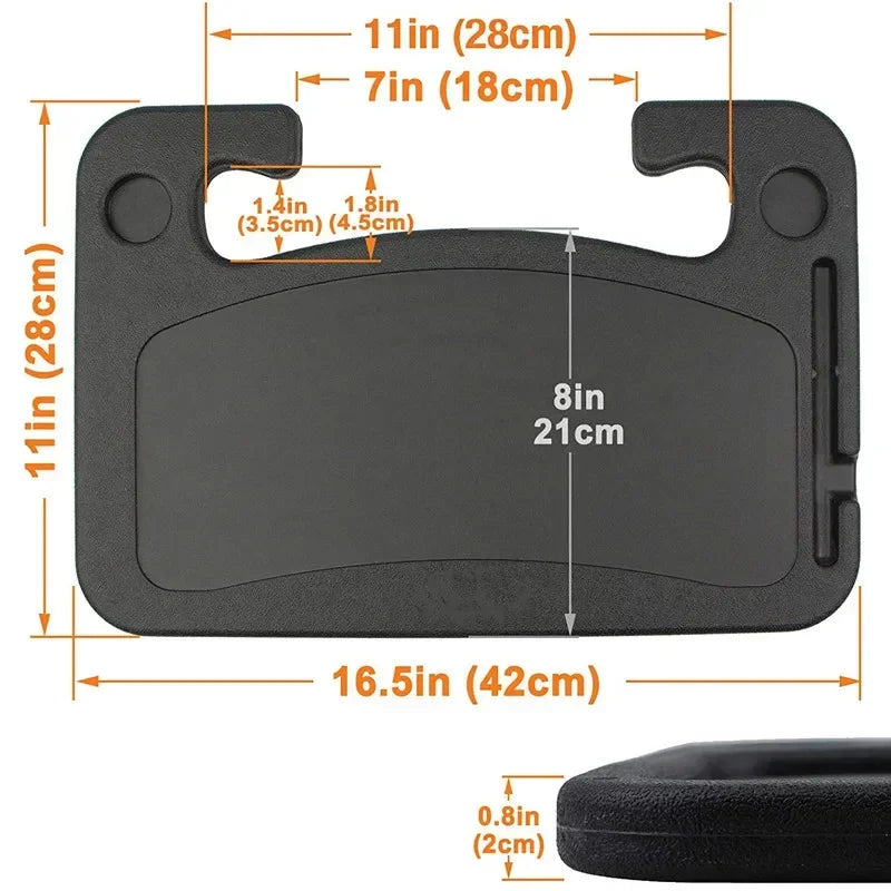 Portable Car Steering Wheel Desk — Foldable Laptop & Food Tray for Drivers