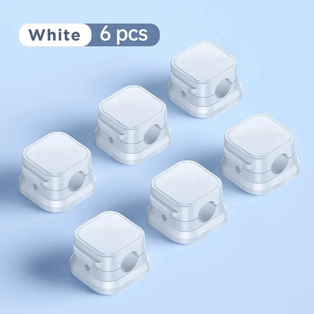 Magnetic Cable Organizer Clips — Self-Adhesive Cord Management for Desk & Home