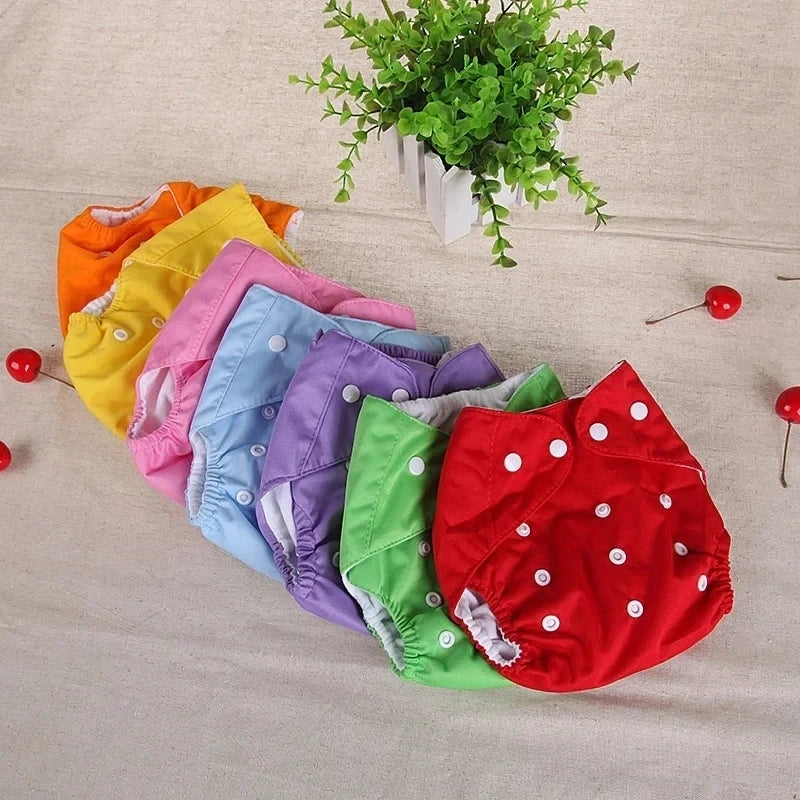 Reusable Cloth Diapers — Adjustable Washable Nappy, One Size Fits 6–33 lbs