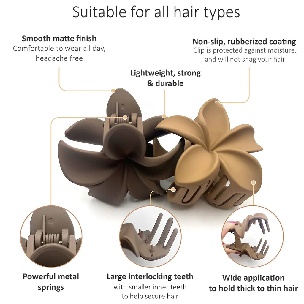 Large Flower Matte Hair Claw Clip — 18 Colors for Every Outfit & Mood