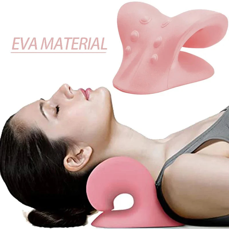 Neck & Shoulder Stretcher — Cervical Traction Pillow for Pain Relief & Posture