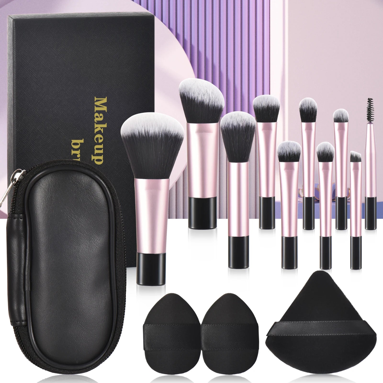 Mini Makeup Brush Set — Travel Portable Cosmetic Brush Kit