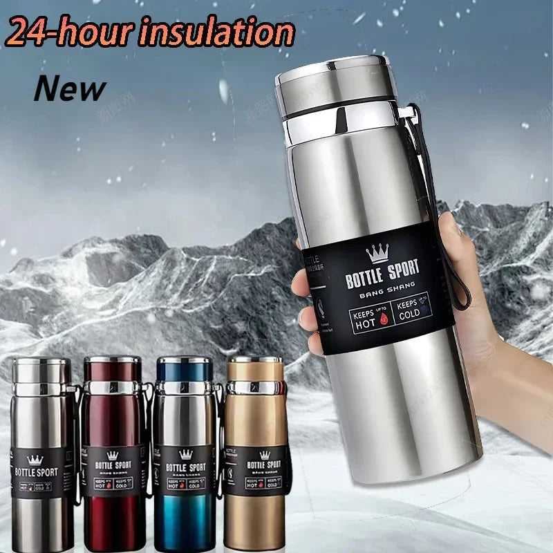 Insulated Stainless Steel Water Bottle — 800ml Double-Wall Thermos for Gym & Outdoor