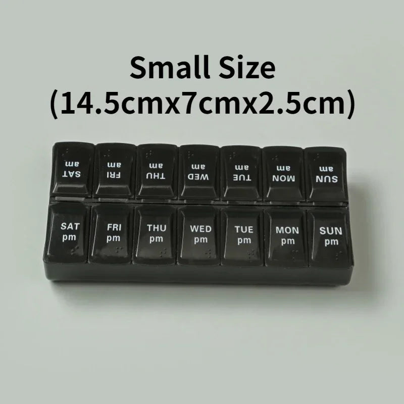 Weekly Pill Organizer — 7-Day 14-Grid Portable Pill Case Box