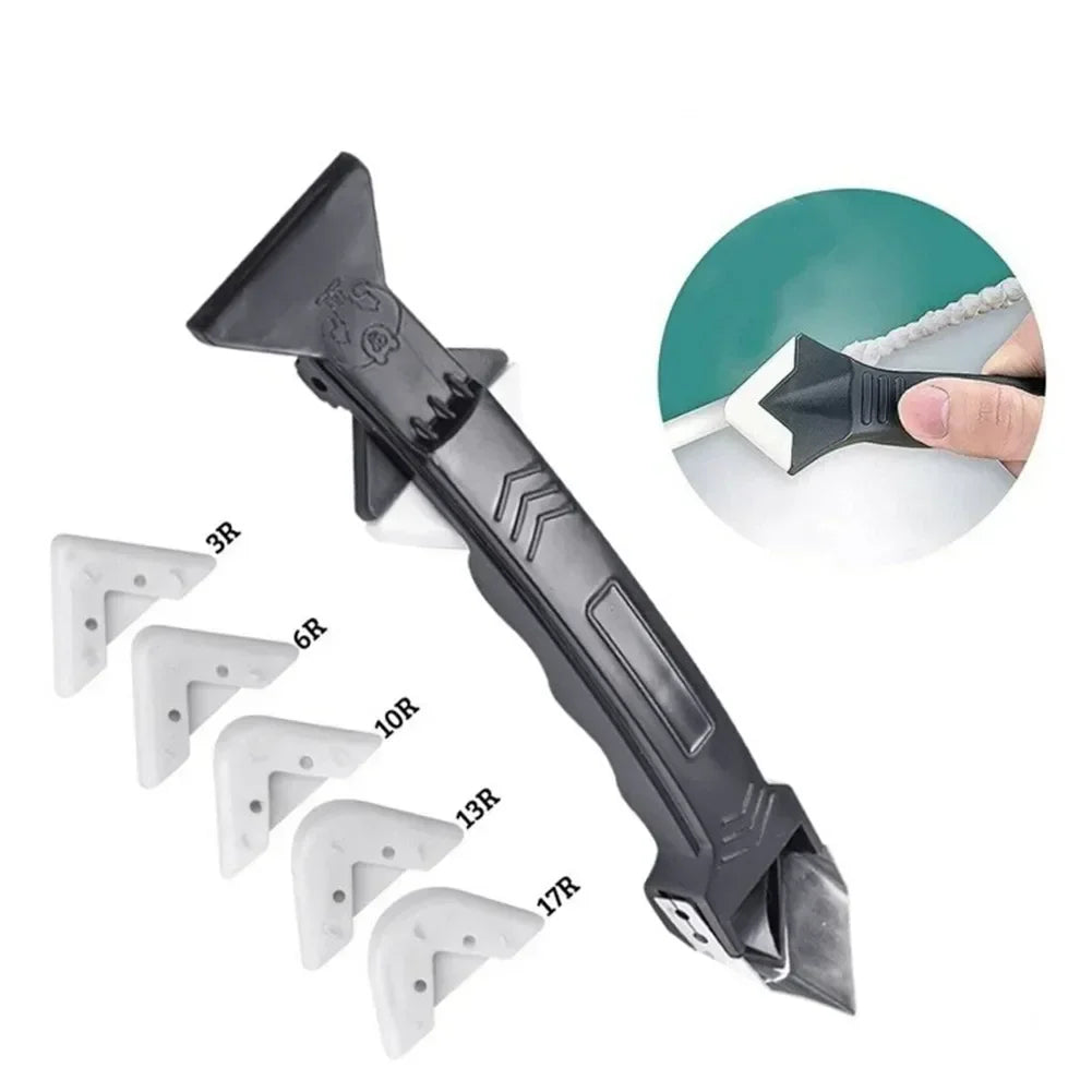 3-in-1 Silicone Caulking Tool — Scraper, Grout Remover & Finishing Ki
