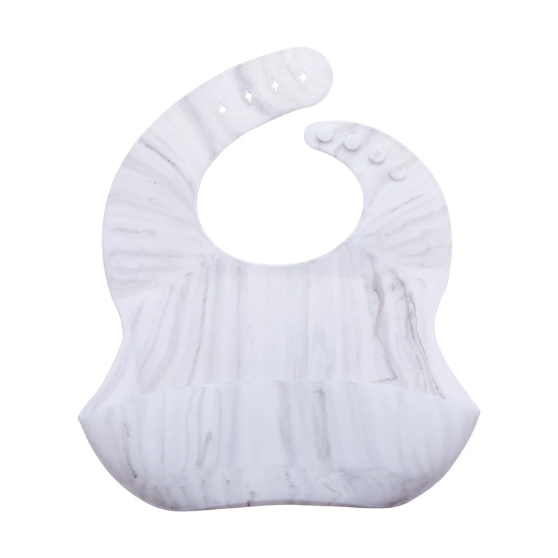 Silicone Baby Bib — Adjustable Waterproof Feeding Bib with Catch Pocket