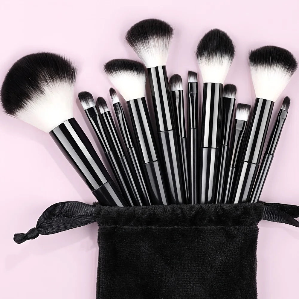 Makeup Brush Set with Travel Pouch — 13 or 27 Piece Cosmetic Brush Kit