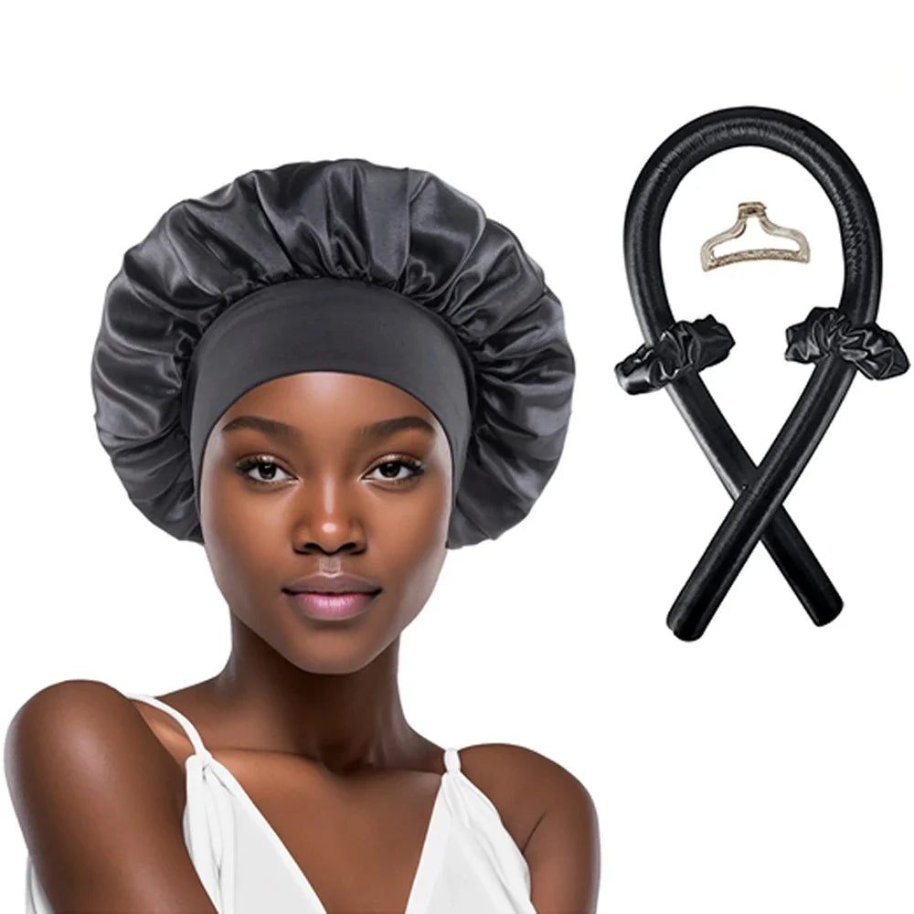 Heatless Curling Rod Headband — Satin Overnight Hair Curler Set