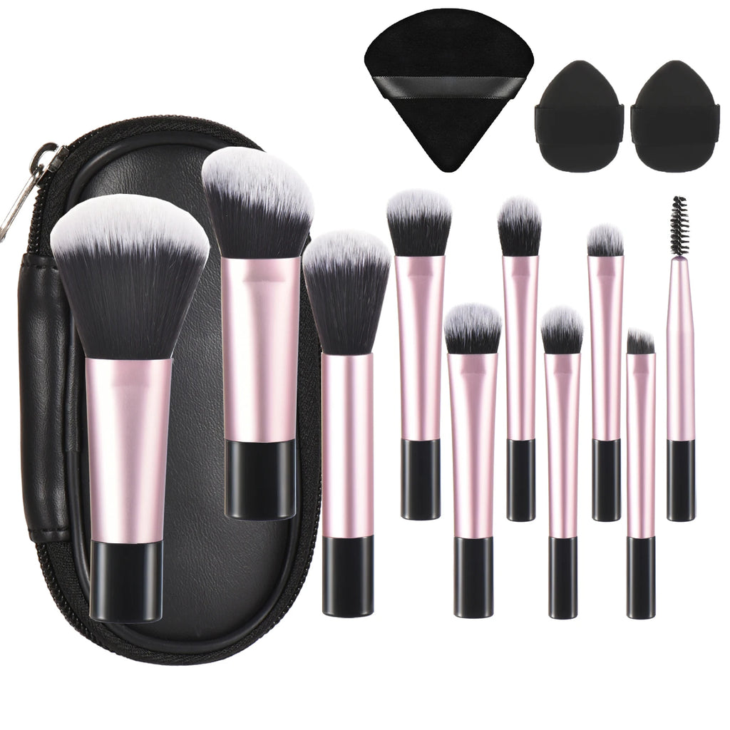 Mini Makeup Brush Set — Travel Portable Cosmetic Brush Kit