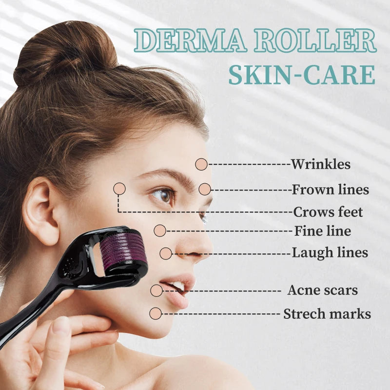 Microneedle Derma Roller — 540 Titanium Needles for Face, Scalp & Beard Growth