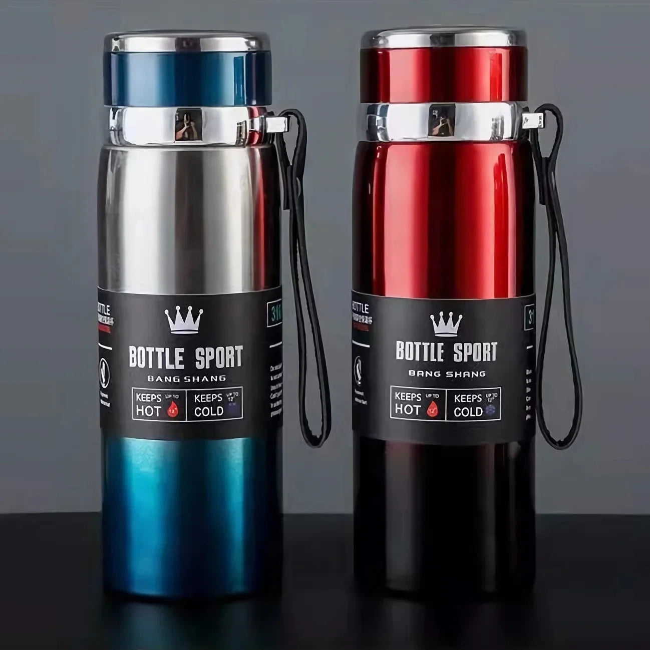 Insulated Stainless Steel Water Bottle — 800ml Double-Wall Thermos for Gym & Outdoor