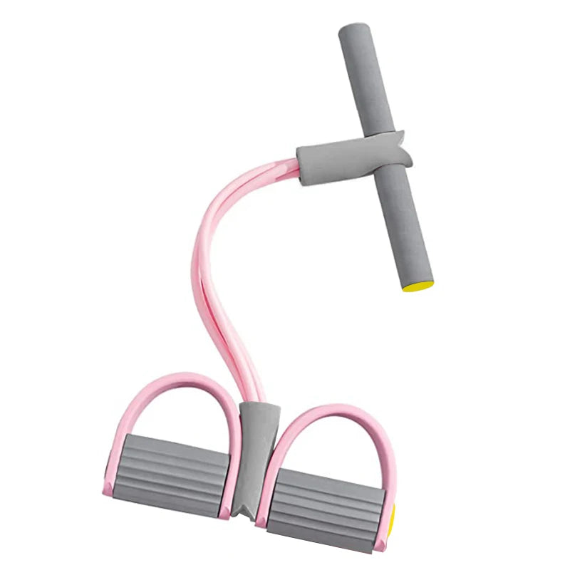 4-Tube Pedal Resistance Band — Full Body Workout for Abs, Arms & Legs