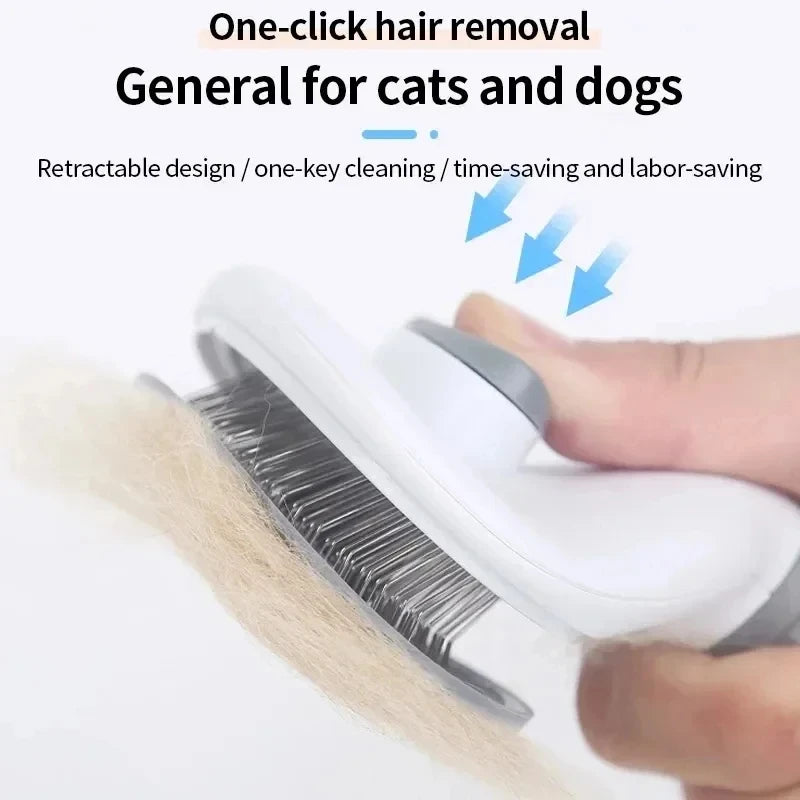 Self-Cleaning Slicker Brush — Gentle Pet Grooming for Dogs & Cats