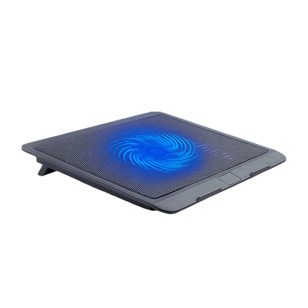 Laptop Cooling Pad — Adjustable Metal Mesh Stand with Dual Fans & LED Light