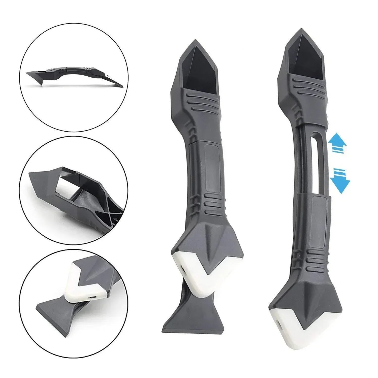 3-in-1 Silicone Caulking Tool — Scraper, Grout Remover & Finishing Ki