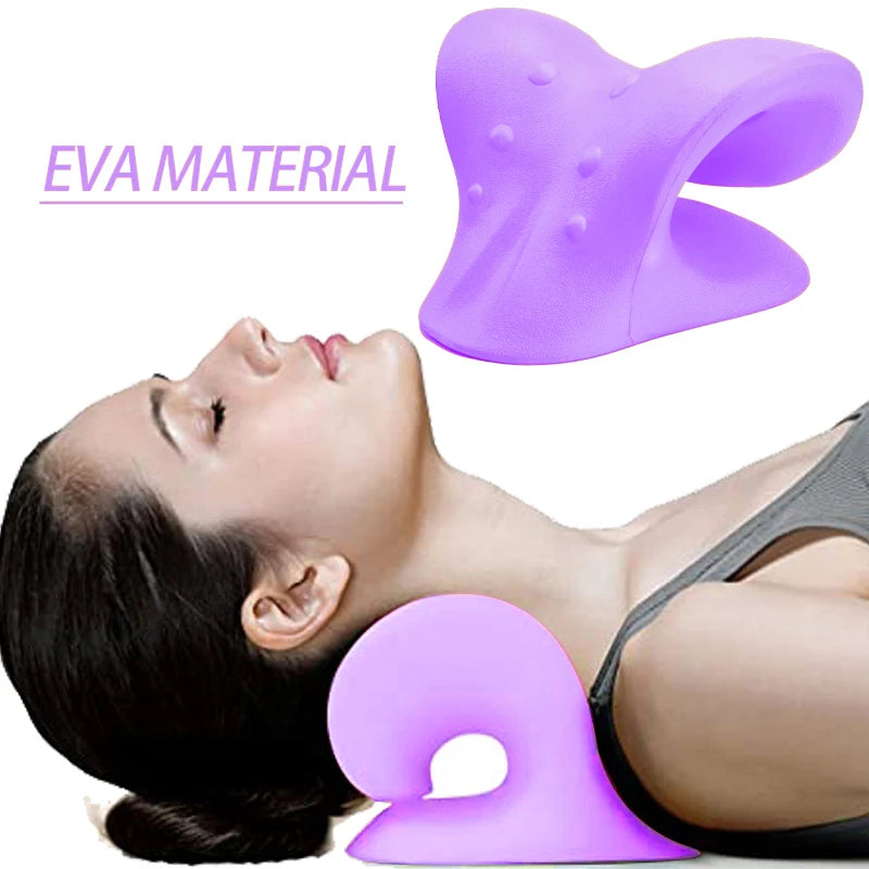 Neck & Shoulder Stretcher — Cervical Traction Pillow for Pain Relief & Posture