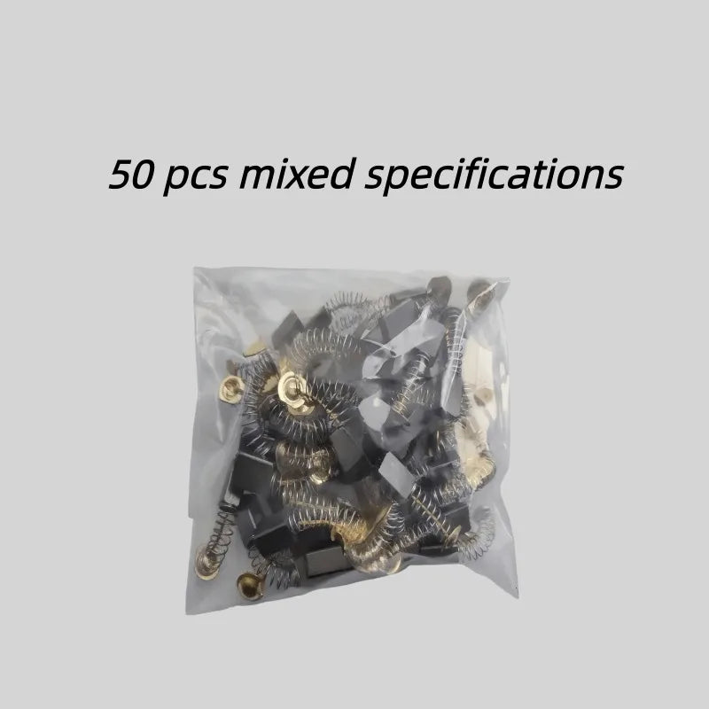 50-Piece Carbon Brush Repair Kit — Heavy-Duty Replacement for Drills, Grinders & Motors