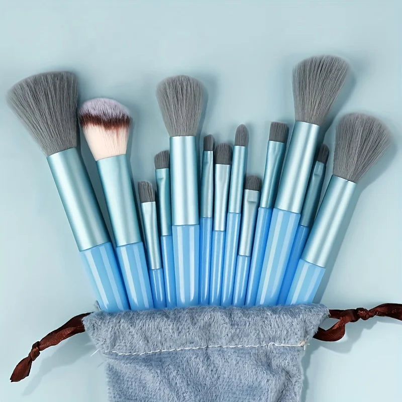 Makeup Brush Set with Travel Pouch — 13 or 27 Piece Cosmetic Brush Kit