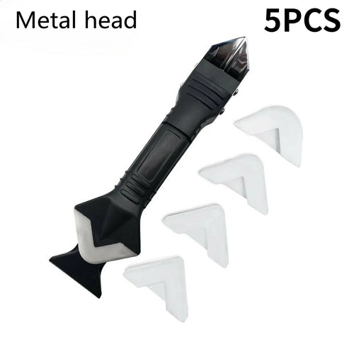 3-in-1 Silicone Caulking Tool — Scraper, Grout Remover & Finishing Ki