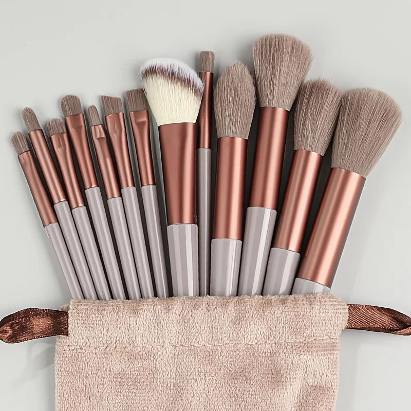 Makeup Brush Set with Travel Pouch — 13 or 27 Piece Cosmetic Brush Kit