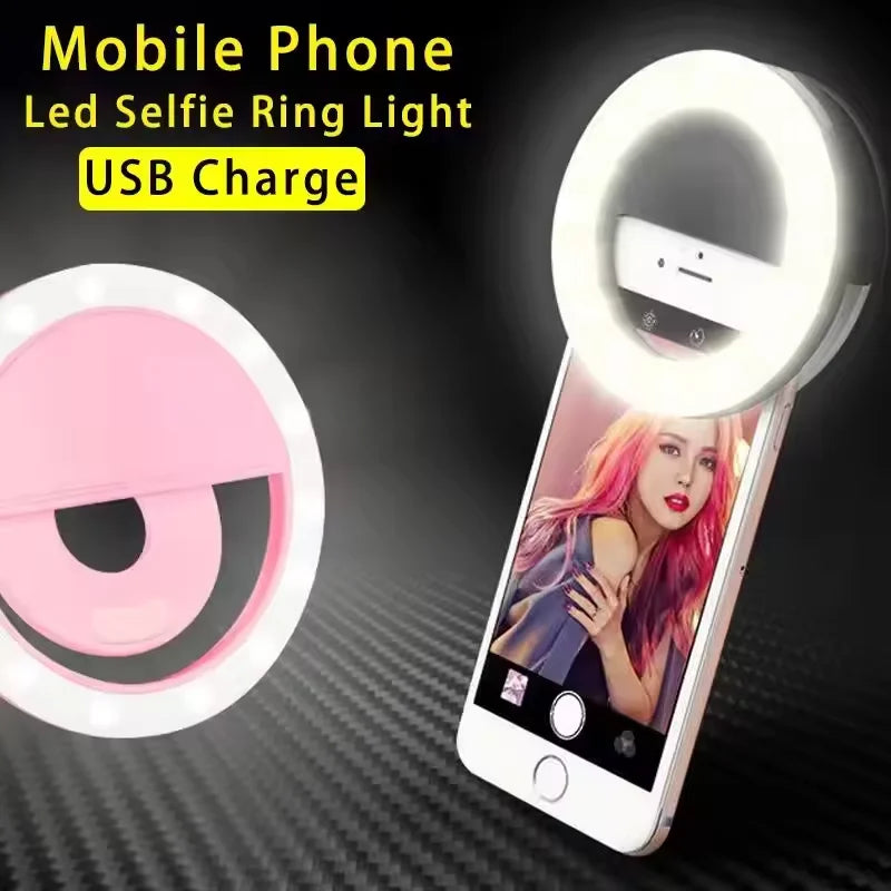 Clip-On Selfie Ring Light — Portable LED Fill Light with 3 Brightness Modes
