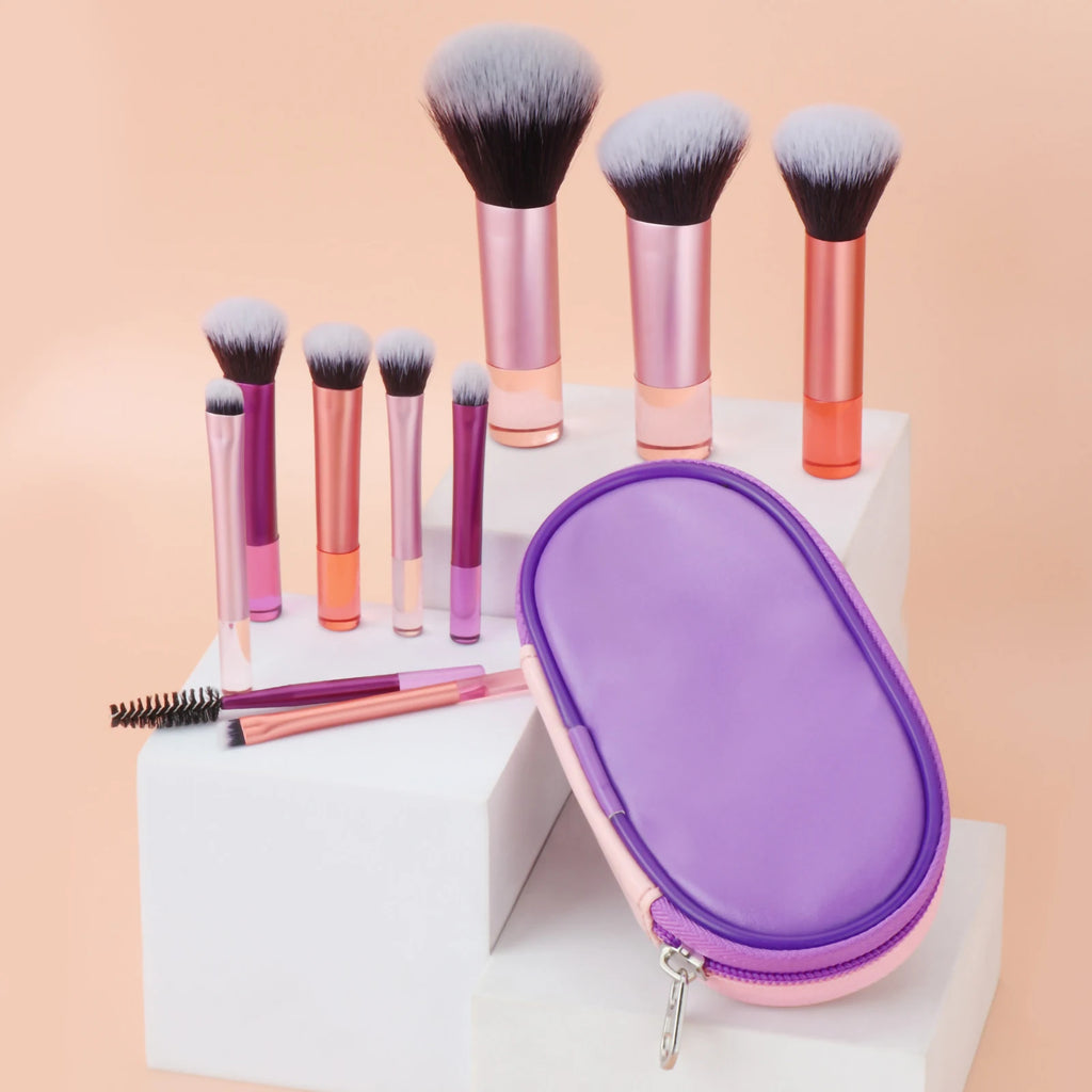 Mini Makeup Brush Set — Travel Portable Cosmetic Brush Kit