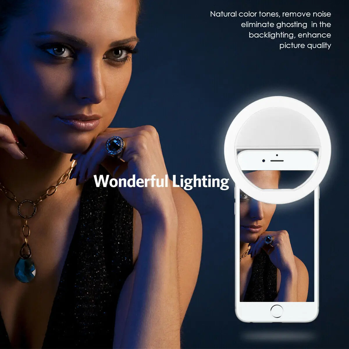 Clip-On Selfie Ring Light — Portable LED Fill Light with 3 Brightness Modes