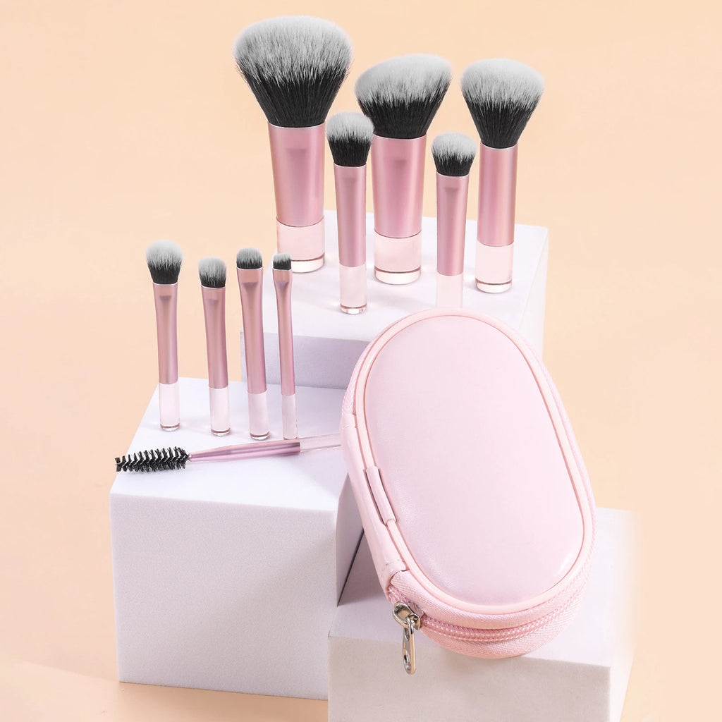 Mini Makeup Brush Set — Travel Portable Cosmetic Brush Kit